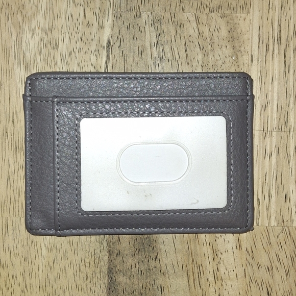 grey leather cardholder case - Picture 1 of 3